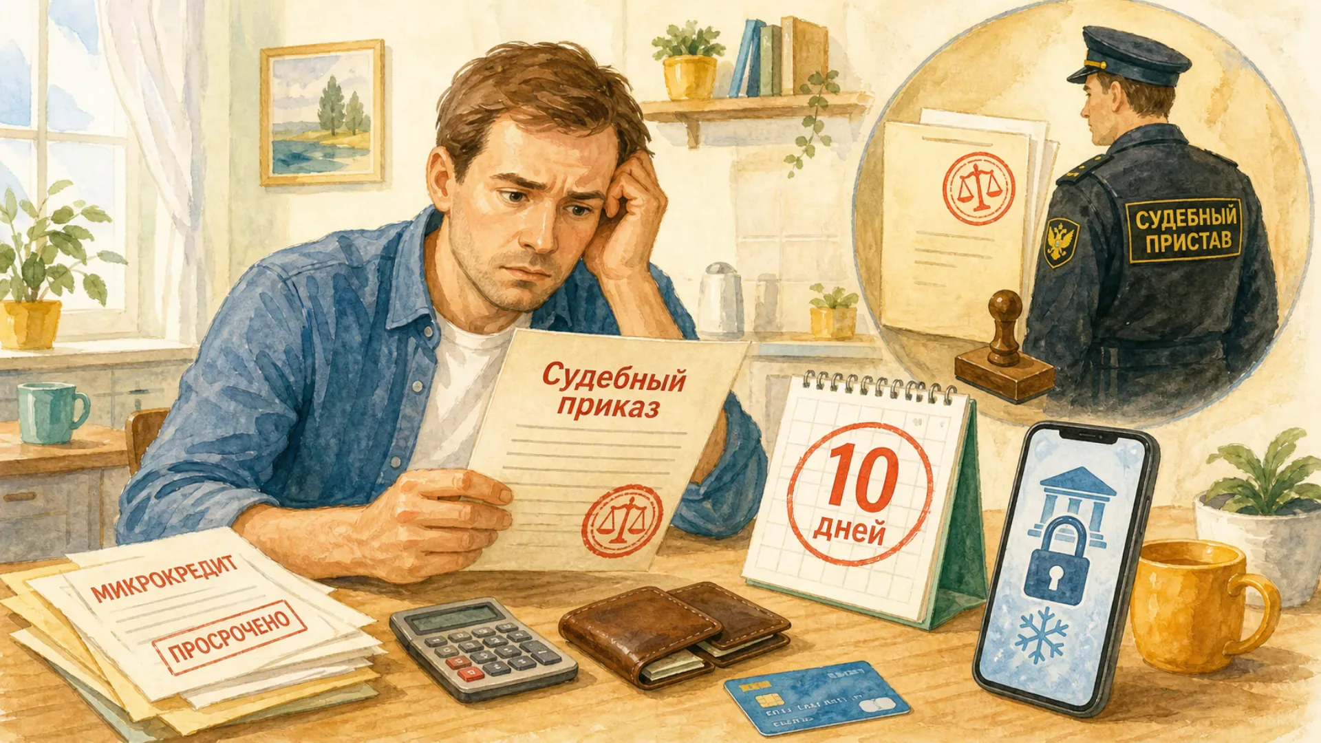 что будет если не платить микрокредит Судебный приказ за 10 дней и арест счетов приставами