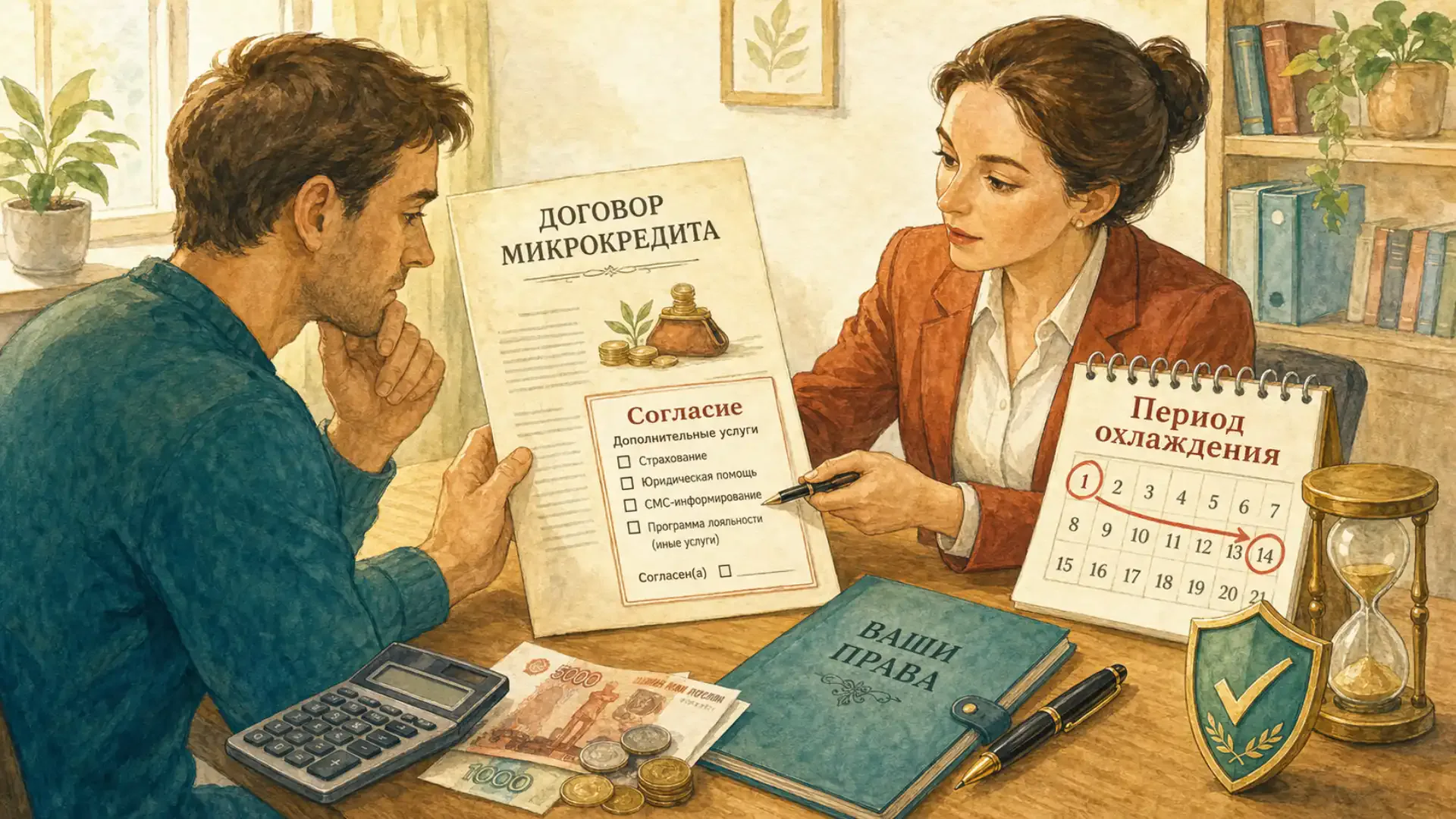 договор микрокредита Согласие на дополнительные услуги и период охлаждения