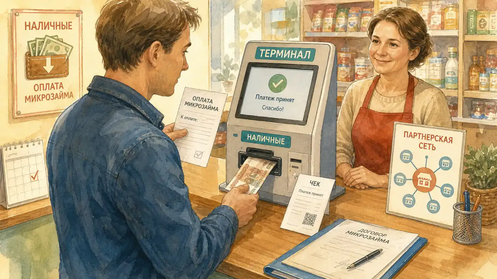 как оплатить микрокредит Наличные через терминалы и партнерские сети