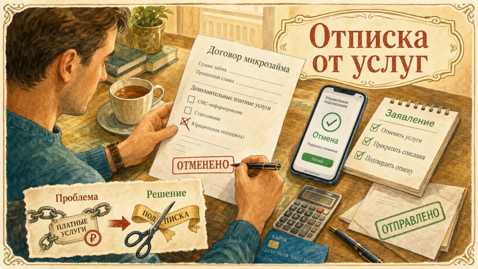 как отписаться от платных услуг микрокредитов