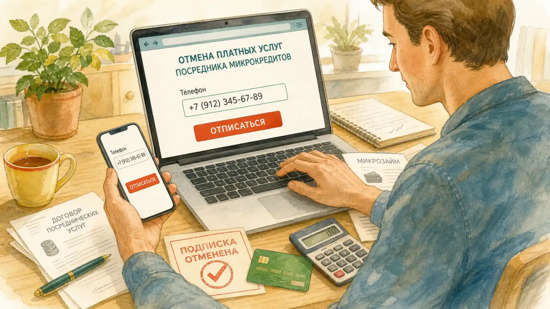 как отписаться от платных услуг микрокредитов Отменить подписку на сайте посредника по номеру телефона