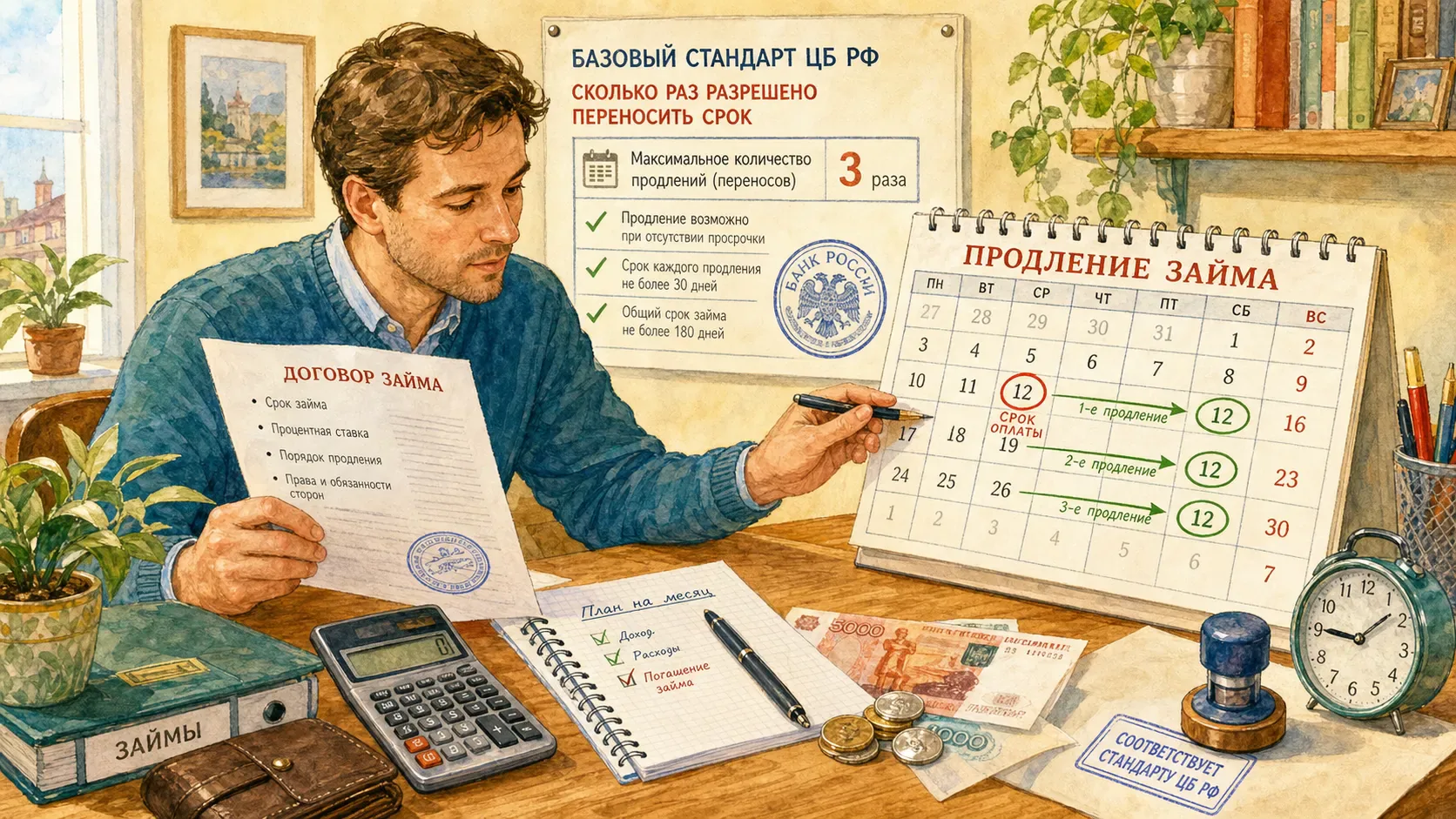 как продлить займ до зарплаты Сколько раз разрешено переносить срок по базовому стандарту ЦБ
