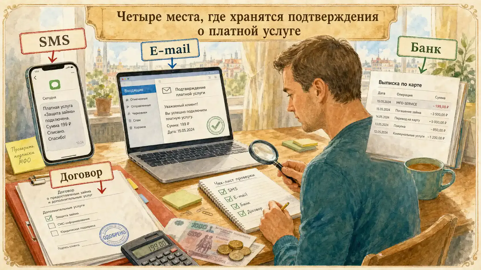 как проверить подписки на микрокредиты Четыре места, где сохраняются подтверждения платной услуги
