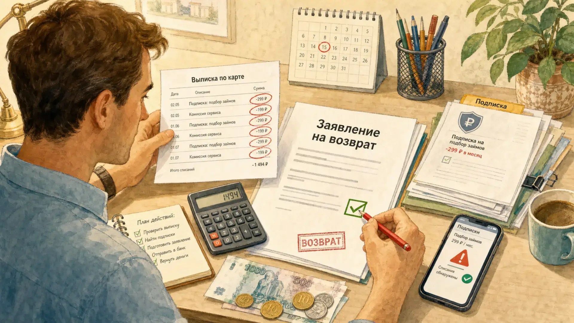 как проверить подписки на микрокредиты Заявление на возврат средств за ненавязанный подбор займов