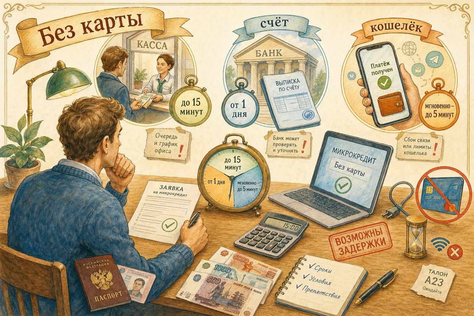 микрокредит без карты Сроки зачисления и технические препятствия разных вариантов