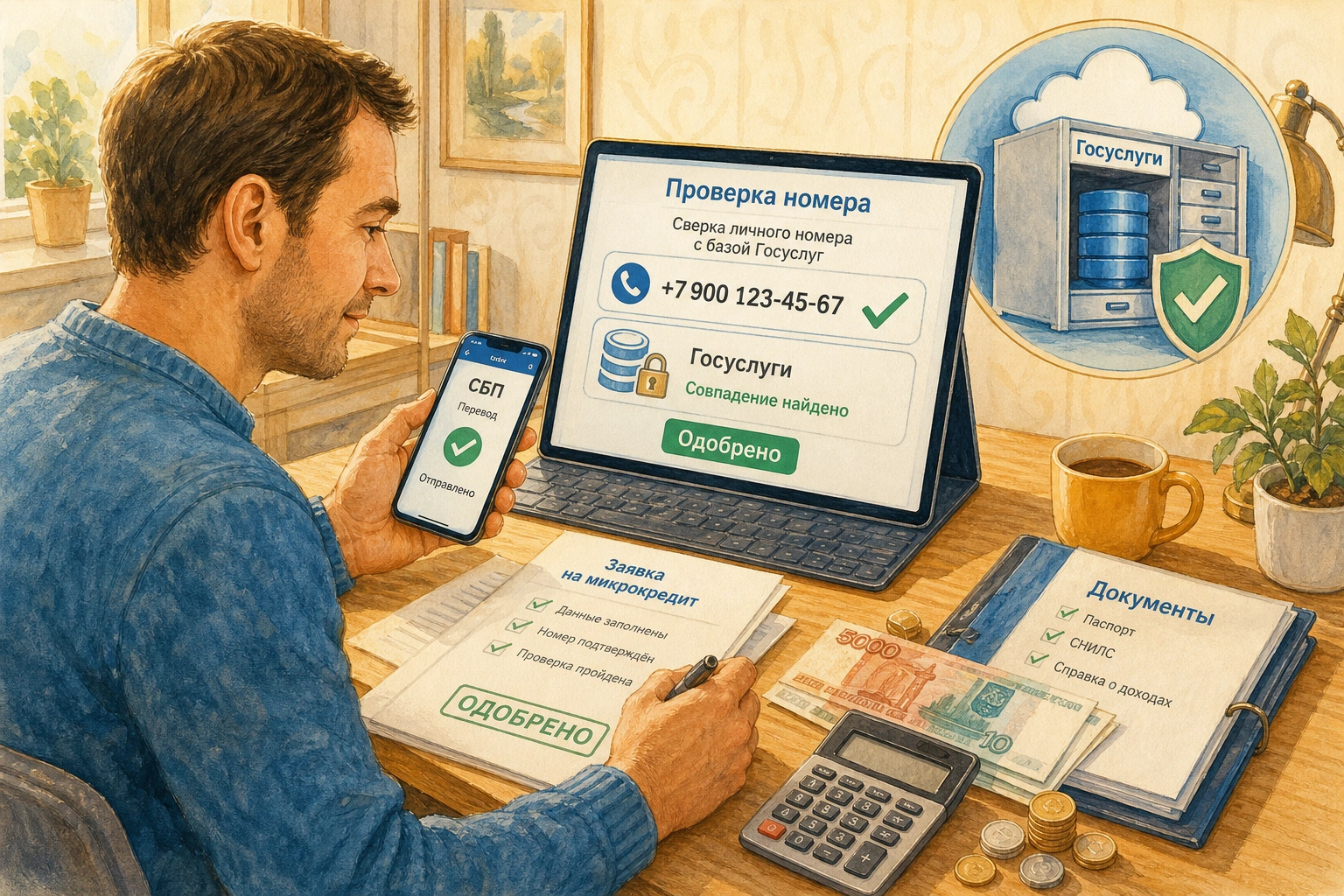 микрокредит через сбп Сверка личного номера с базой Госуслуг