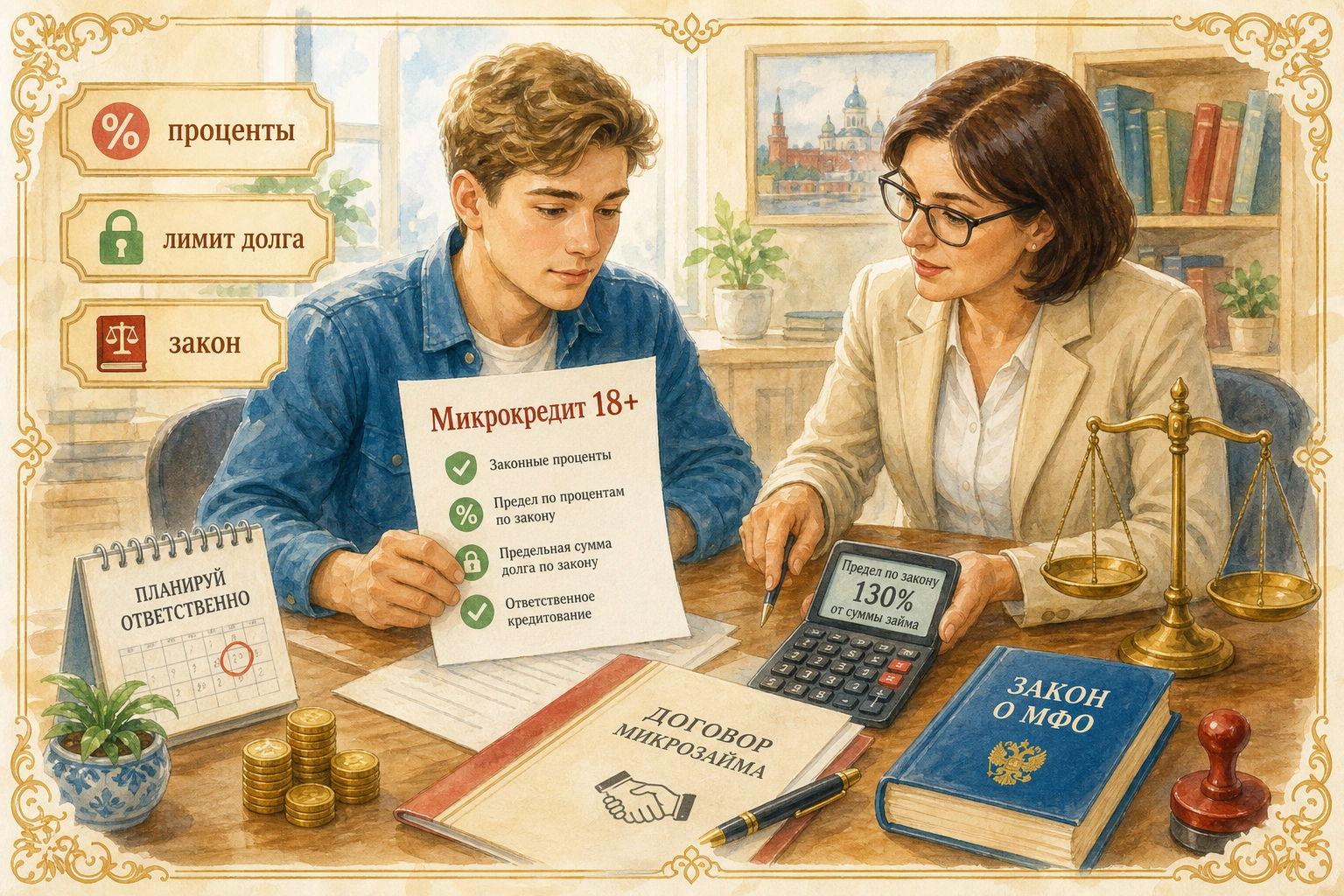 микрокредит с 18 лет Тарифы, проценты и предельная сумма долга по закону