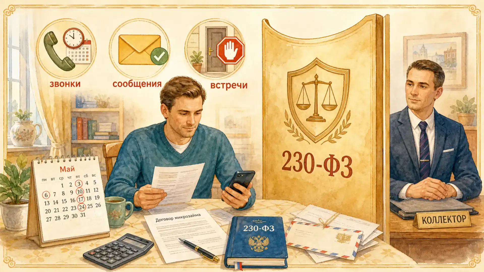 микрокредиты и коллекторы Ограничения на звонки, сообщения и личные встречи по закону № 230-ФЗ