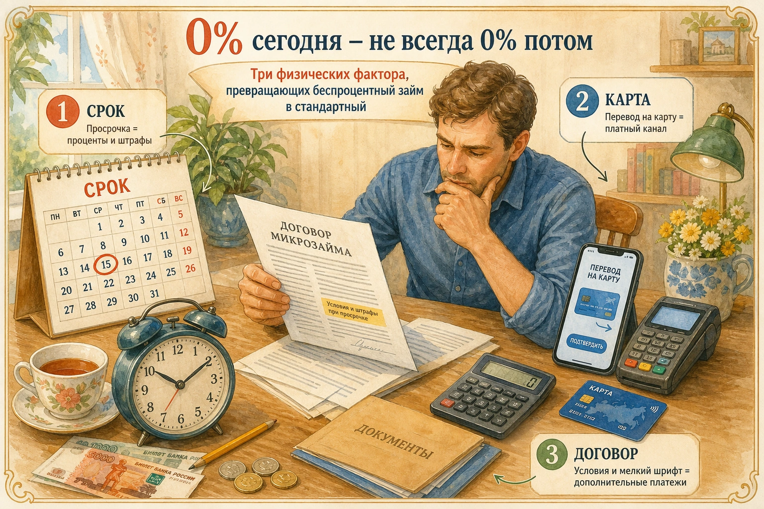 микрозайм без процентов на первый займ карту Три физических фактора, превращающих беспроцентный займ в стандартный