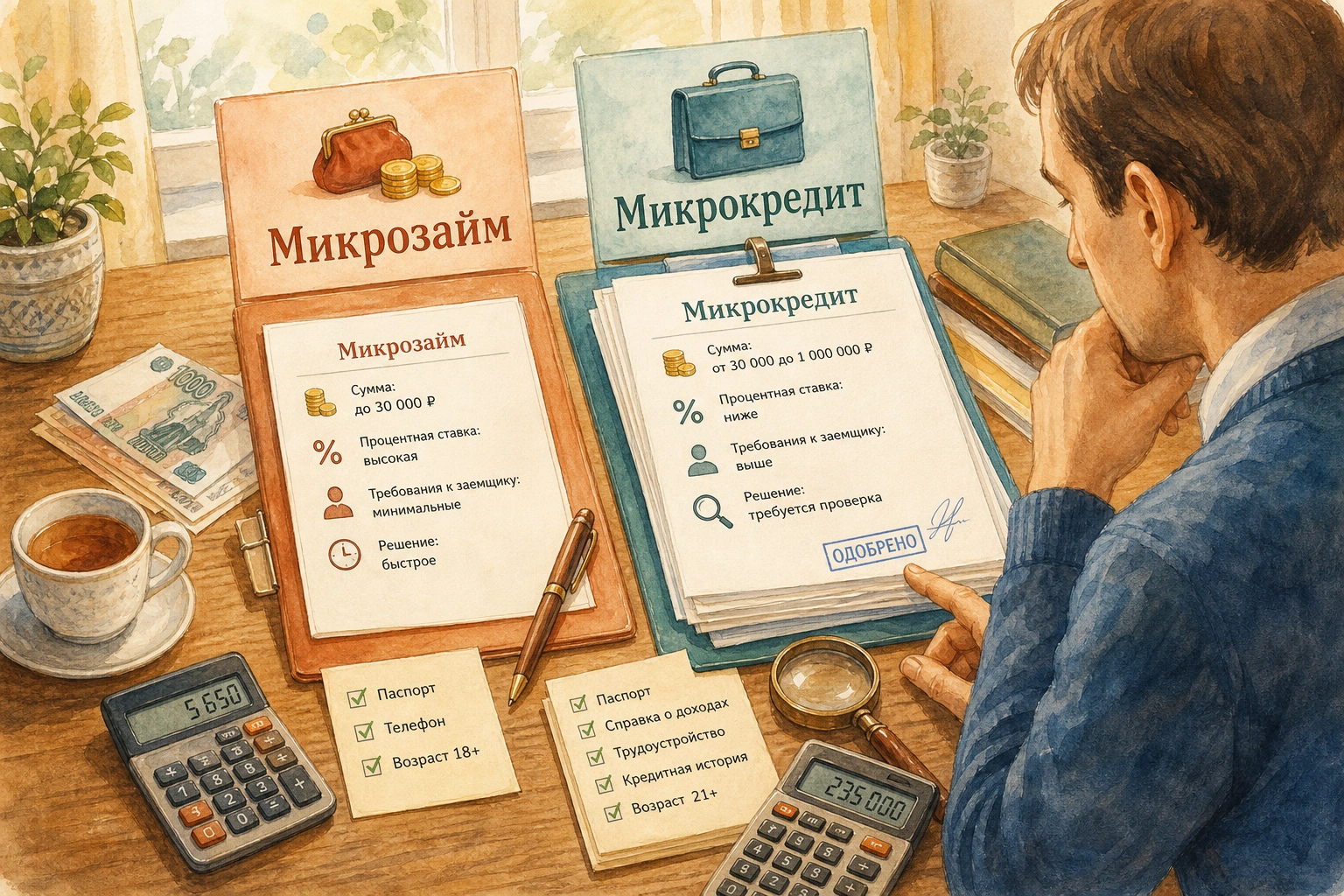 микрозайм и микрокредит в чем разница Различия по сумме, процентной ставке и требованиям к заемщику