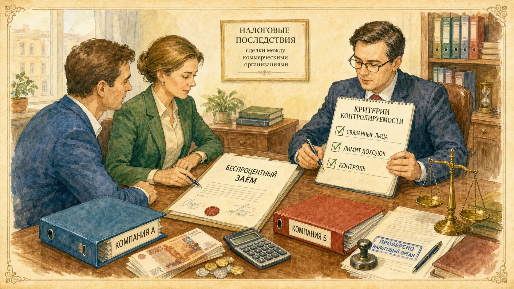 налоговые последствия займа без процентов Сделки между коммерческими организациями и критерии контролируемости