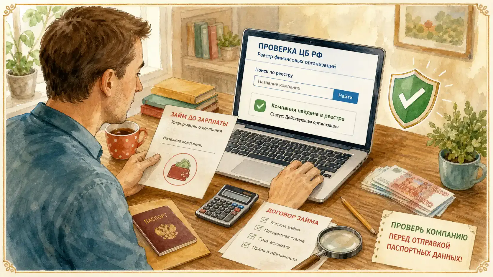 первый займ до зарплаты Проверка компании через официальный сайт ЦБ РФ перед отправкой паспорта