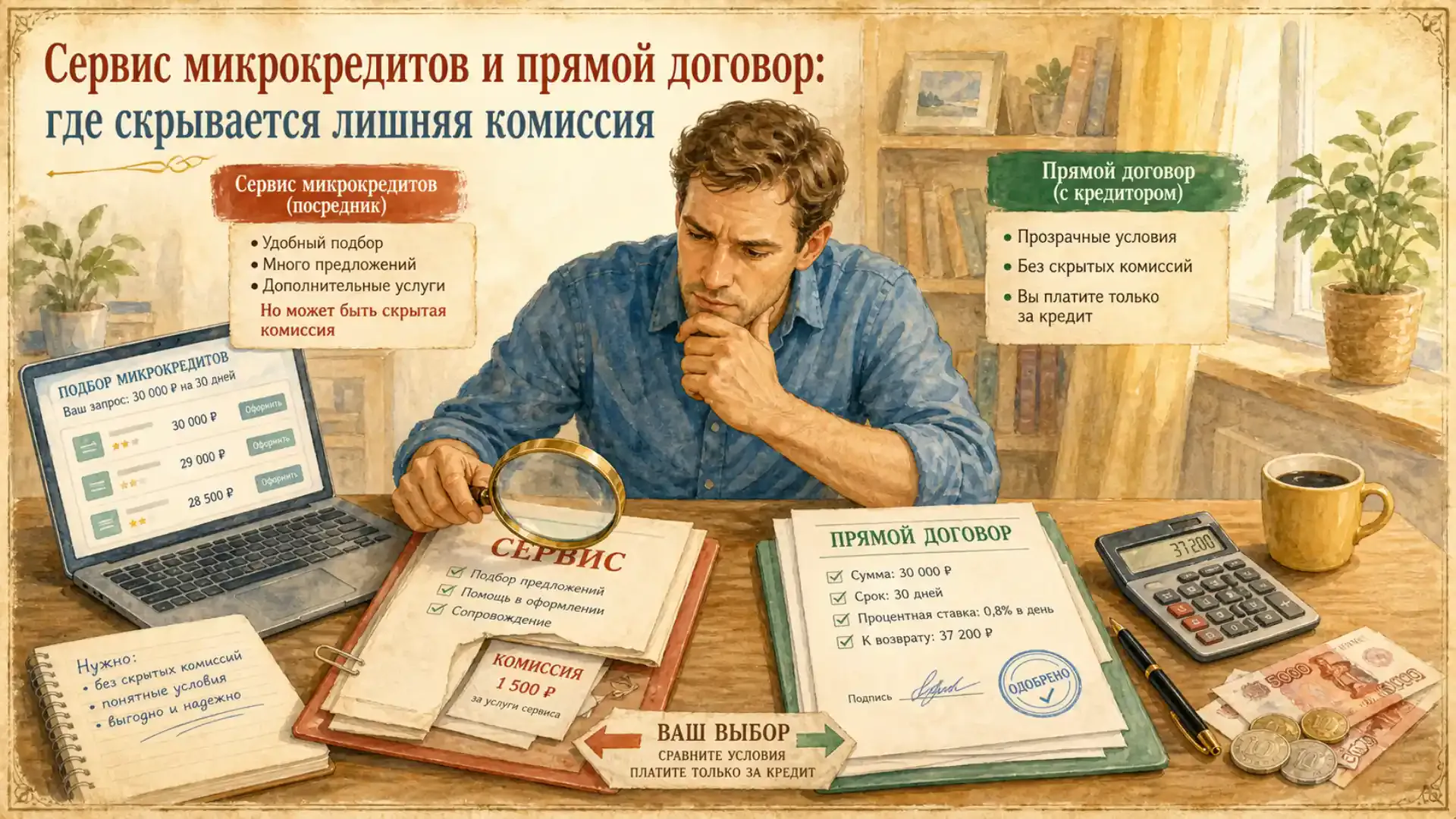 подбор микрокредита Сервис микрокредитов и прямой договор: где скрывается лишняя комиссия