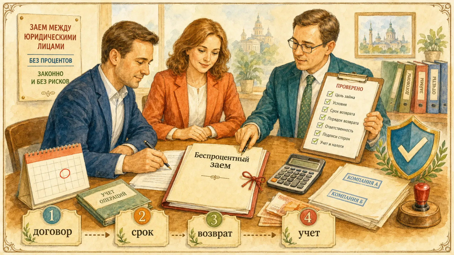 последствия займа между юрлицами без процентов Безопасный алгоритм оформления беспроцентного соглашения