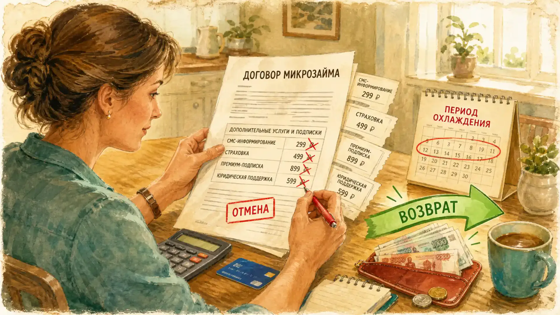 скрытые комиссии микрокредита Возврат денег за навязанные подписки через период охлаждения