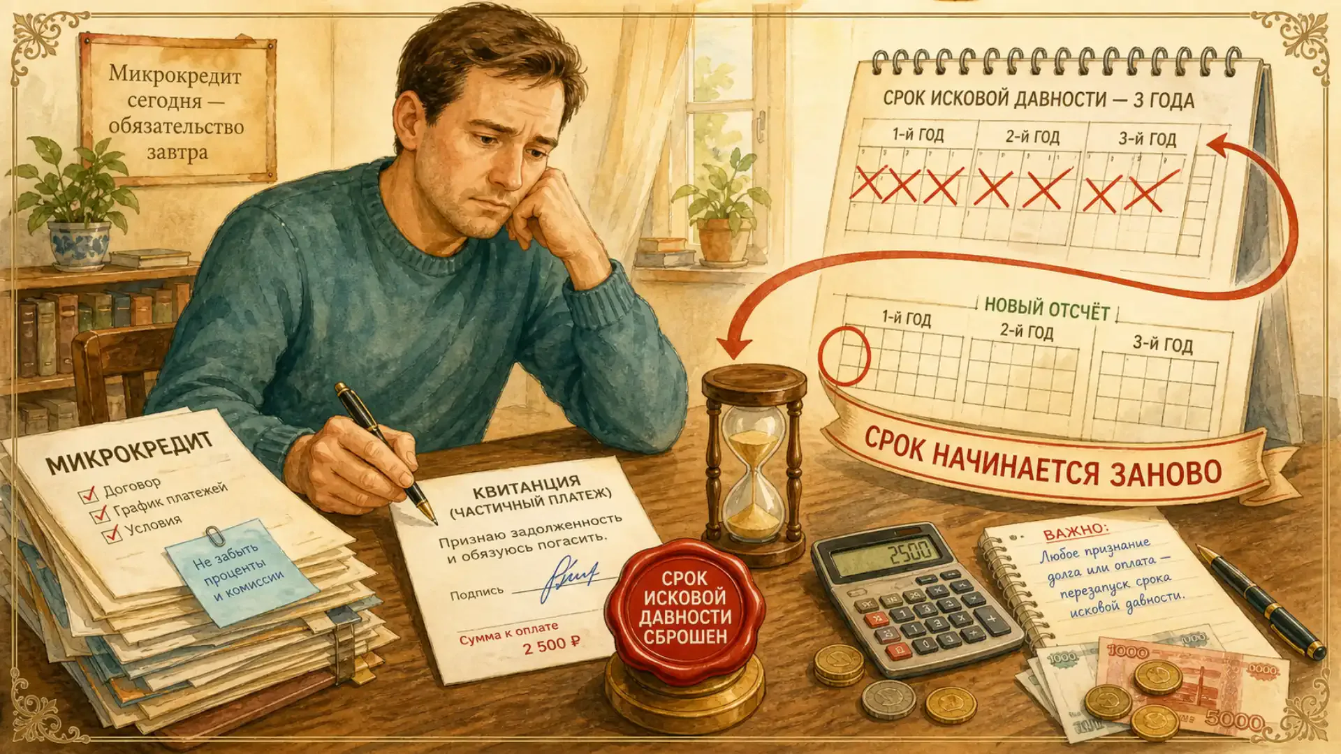 срок исковой давности по микрокредитам Действия заемщика, которые аннулируют пройденный период
