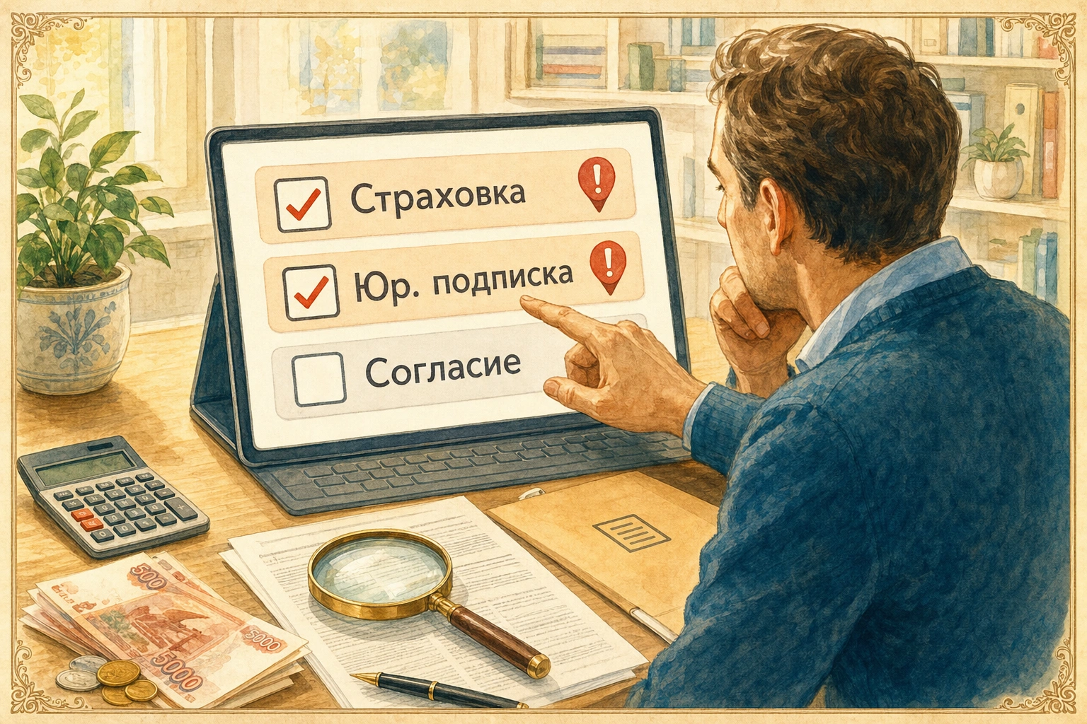 условия микрокредита Страховки, юридические подписки и галочки в первом экране заявки