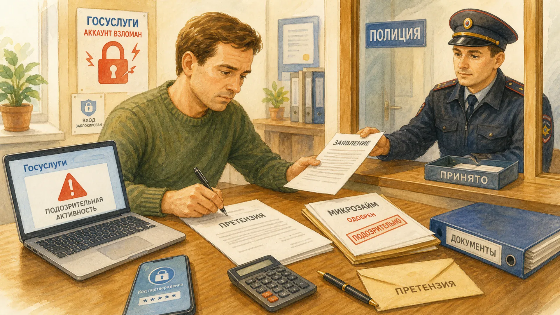 взломали госуслуги и оформили микрокредит Оформление письменных претензий и обращение в полицию
