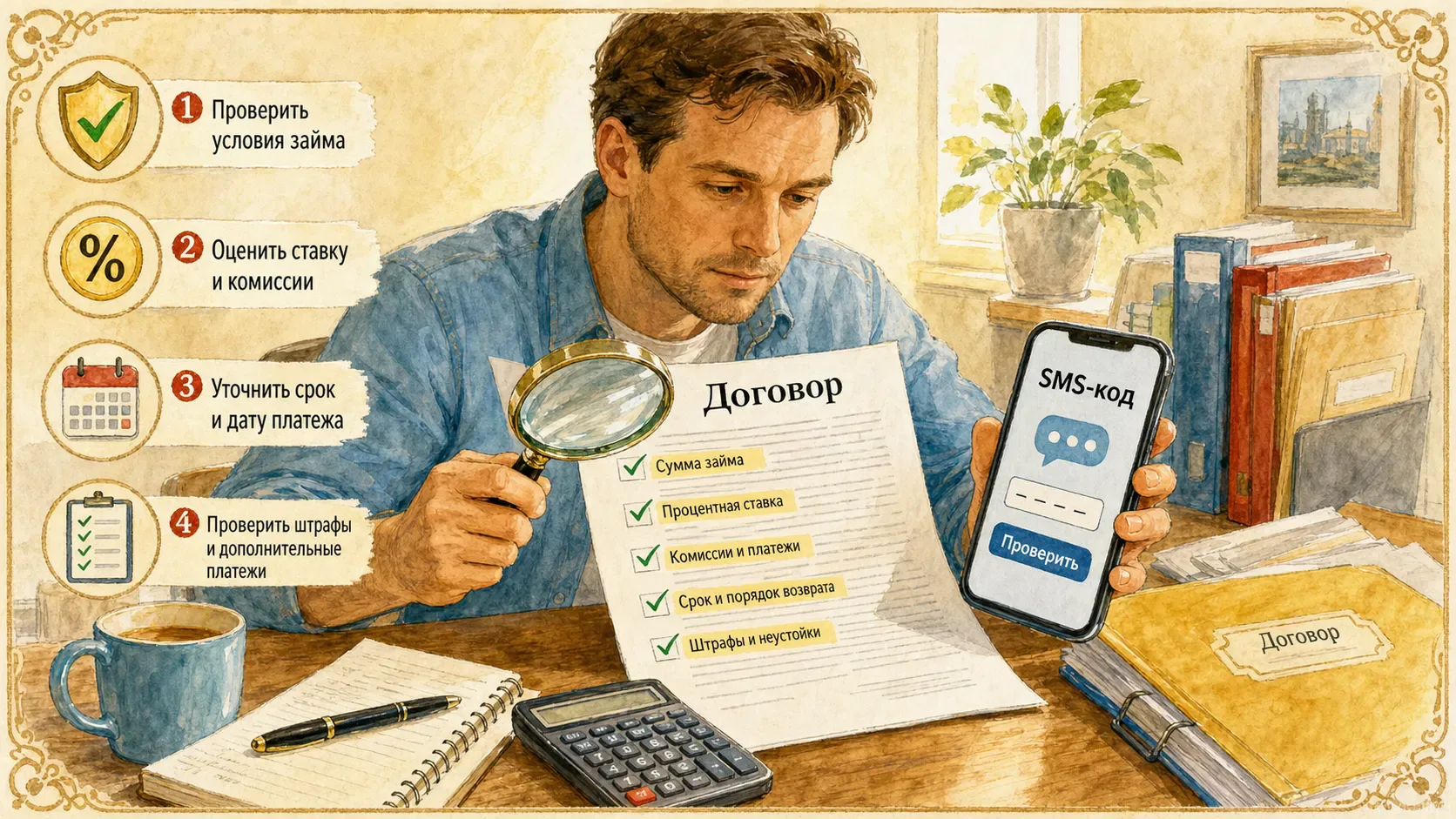 займ до зарплаты Пошаговый порядок проверки договора перед подписанием SMS-кодом