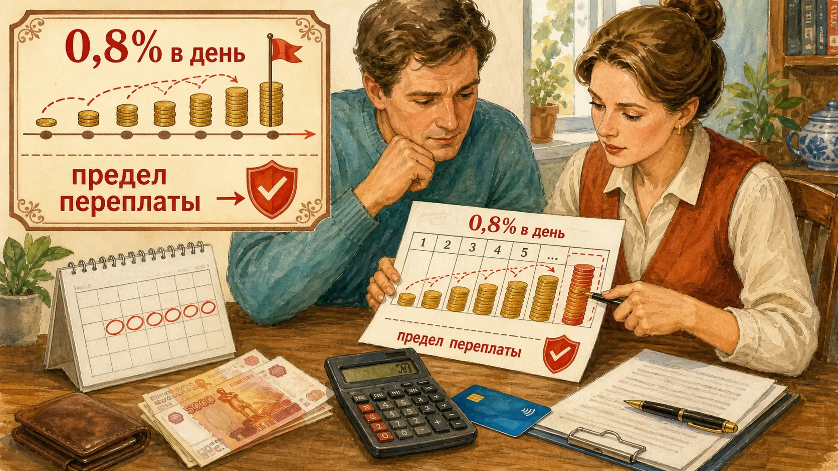 займ до зарплаты на карту Формула 0,8 процента в день и предельный размер переплаты
