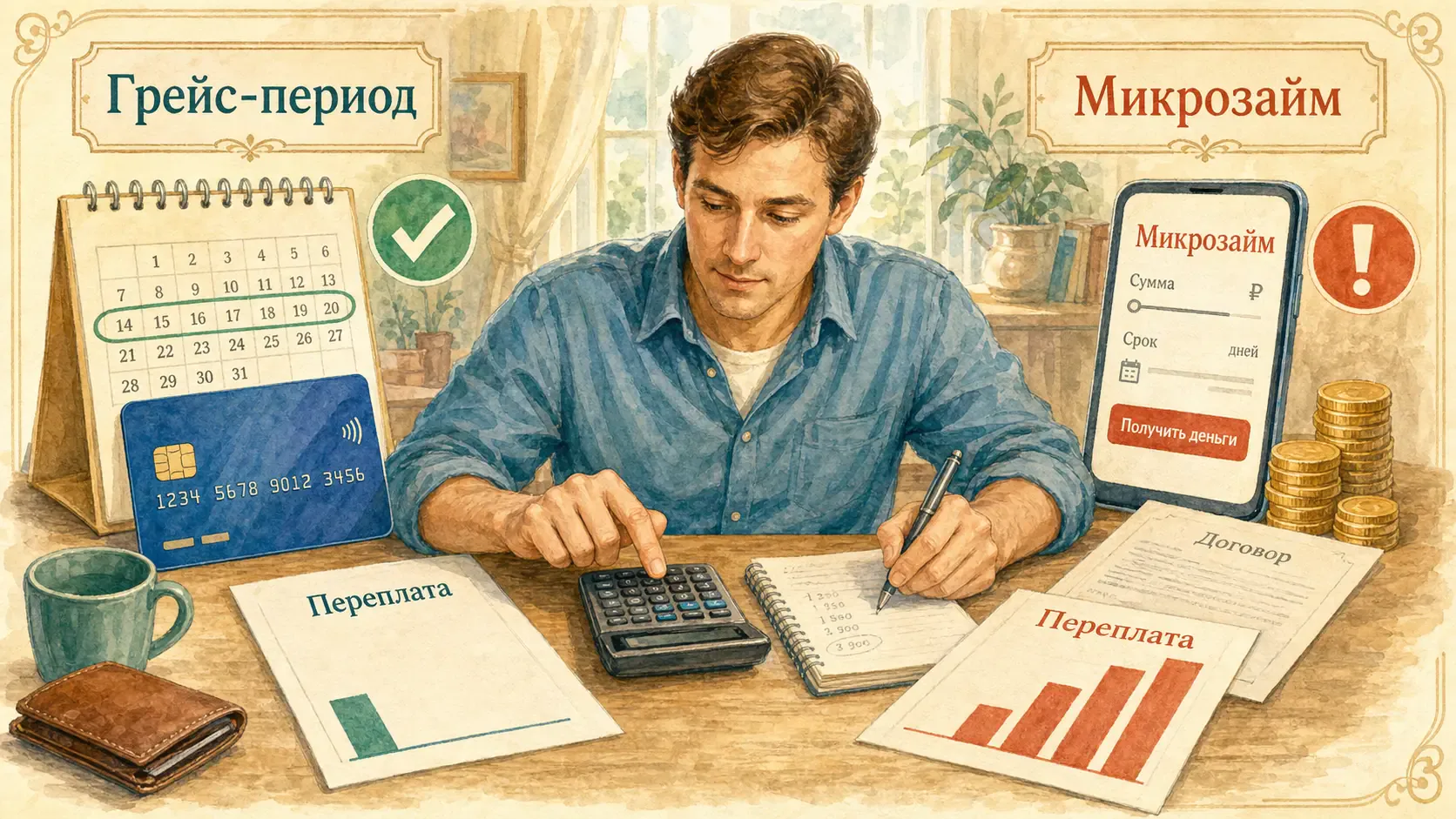 займ до зарплаты онлайн Грейс-период кредитки против микрозайма: где реальная переплата ниже