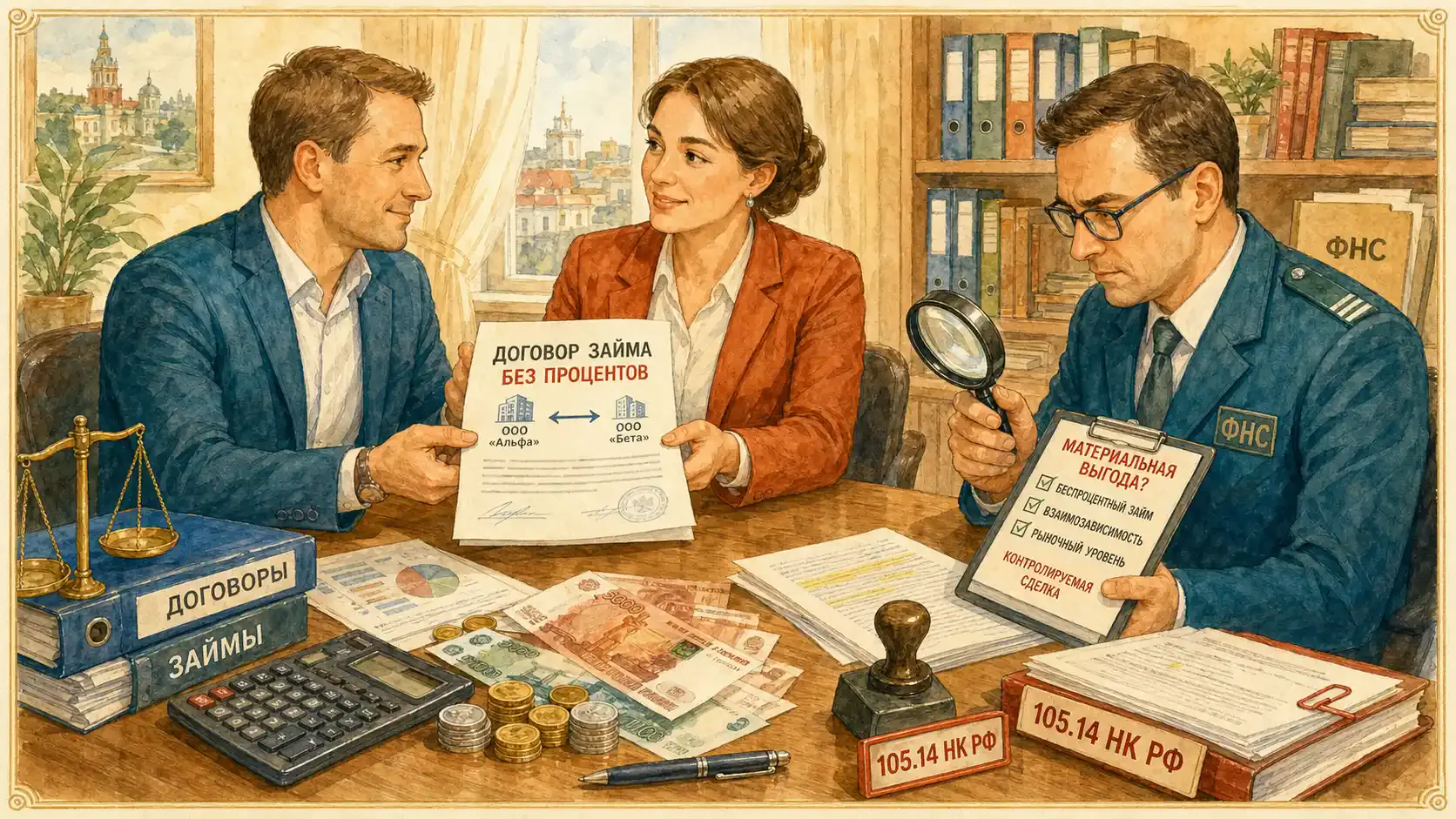 займ между ооо без процентов Когда ФНС видит материальную выгоду и правила статьи 105.14 НК РФ